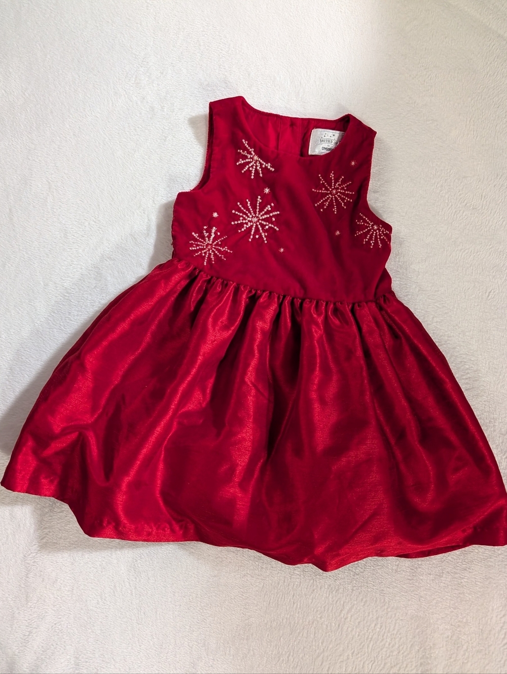 Stunning Dressed Up by Gymboree Red Velvet Sparkle Dress - Size 3T